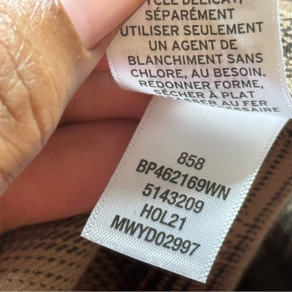 New BP. Plaid Mix Wide Legs Pants in Brown Ombré Plaid Combo - Picture 14 of 14